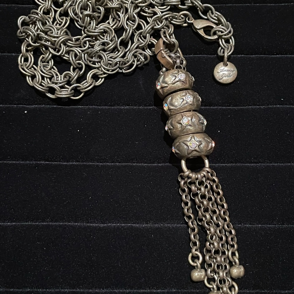 Vintage Avant Garde gold tone tassel necklace